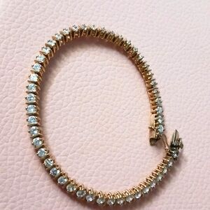 Vermeil Cubic Zirconia Tennis Vintage Bracelet